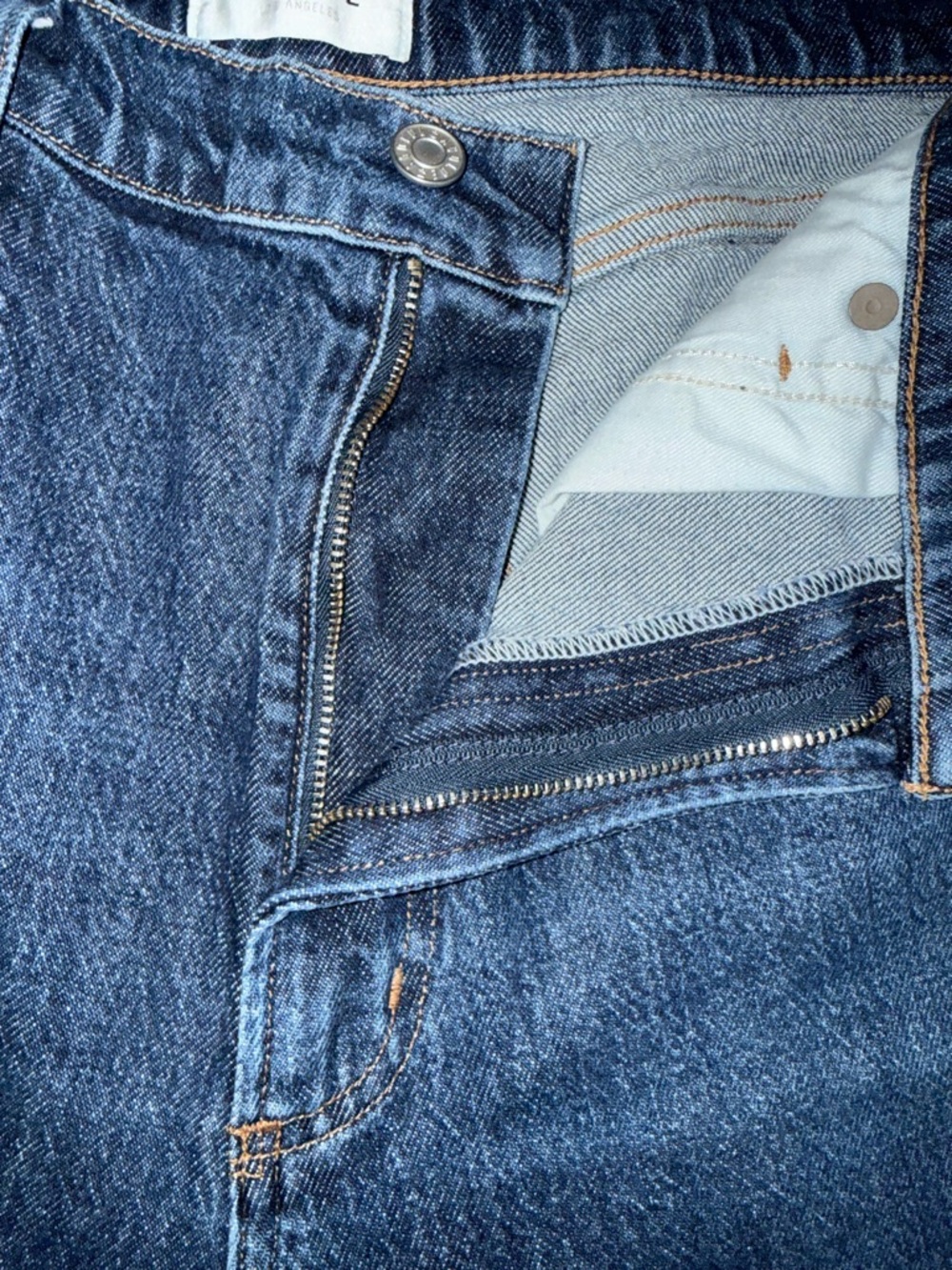 Agolde REN Wide Leg Blue Denim Jeans - Picture 6 of 11